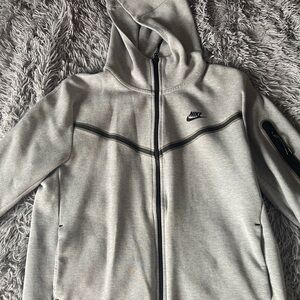 Nike Heather Gray Hoodie with Black Trim